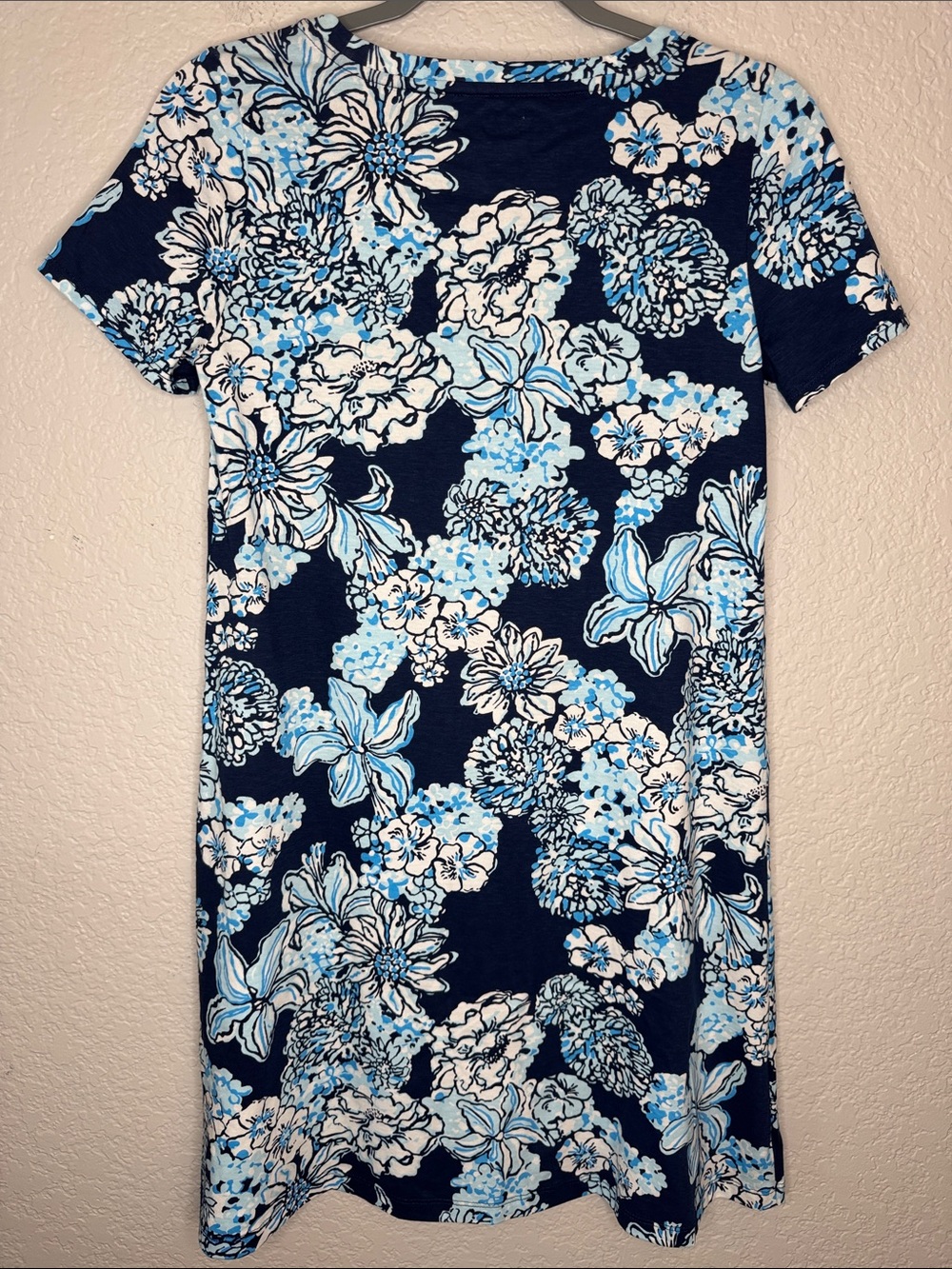 Lilly Pulitzer Cody Dress Low Tide Navy Bouquet All Day XS Cotton Shift Floral - Picture 6 of 6